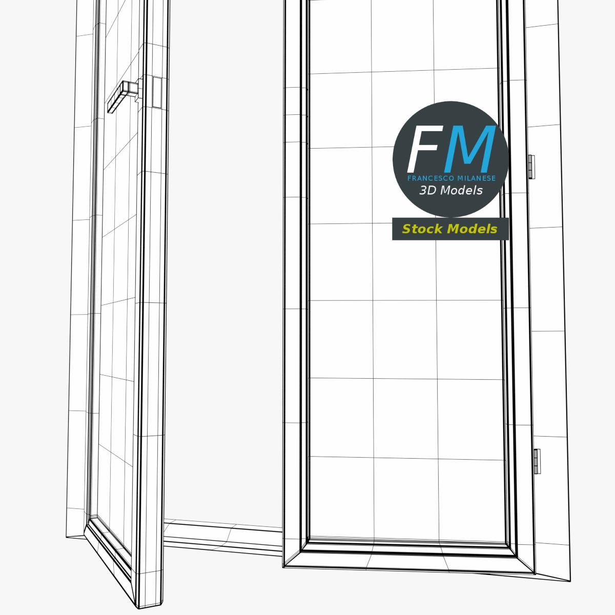 3D-Modell - Doppelte Französische Fenstertür - 08