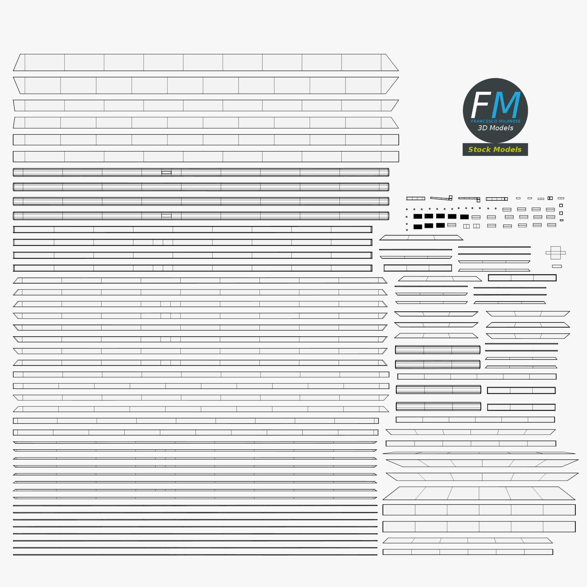 3D-Modell - Doppelte Französische Fenstertür - 11