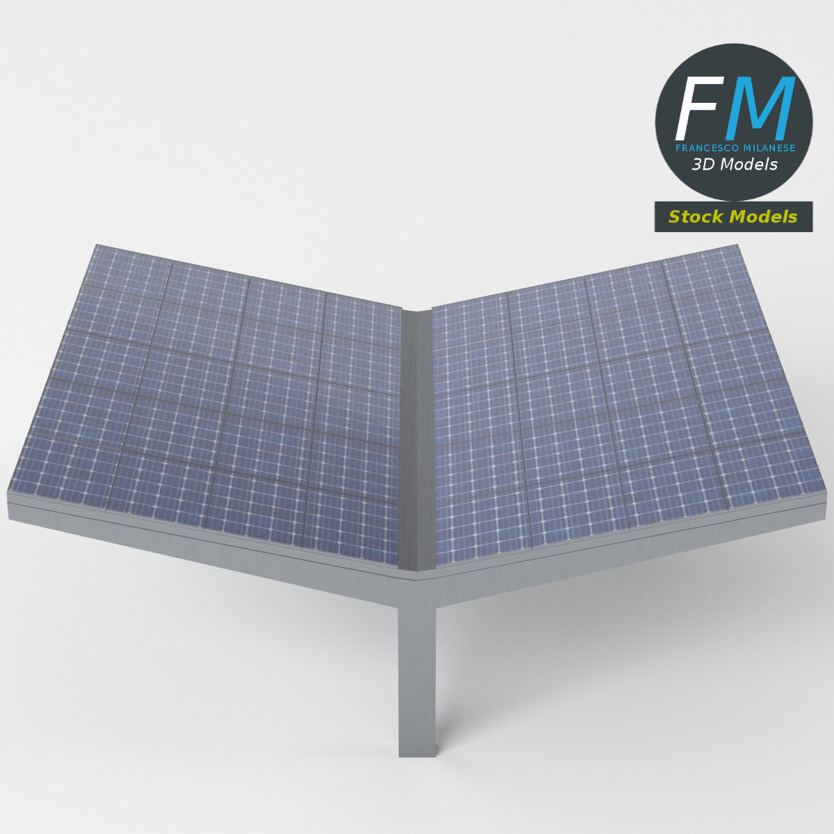 3D-Modell - Doppelcarport mit Solarmodulen - 05