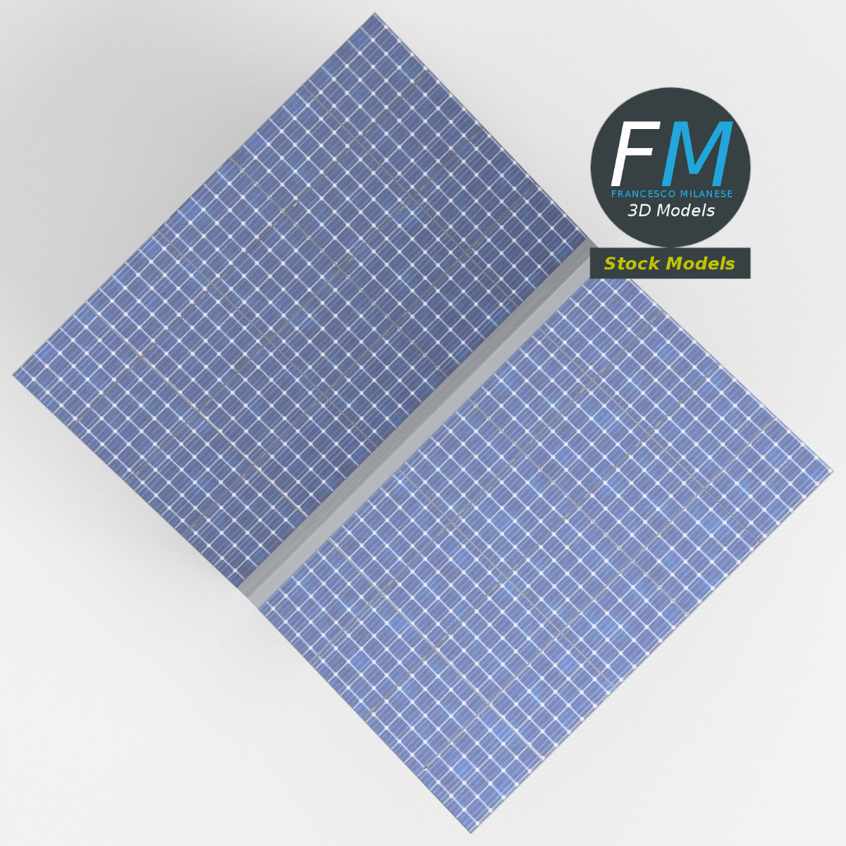 3D-Modell - Doppelcarport mit Solarmodulen - 06