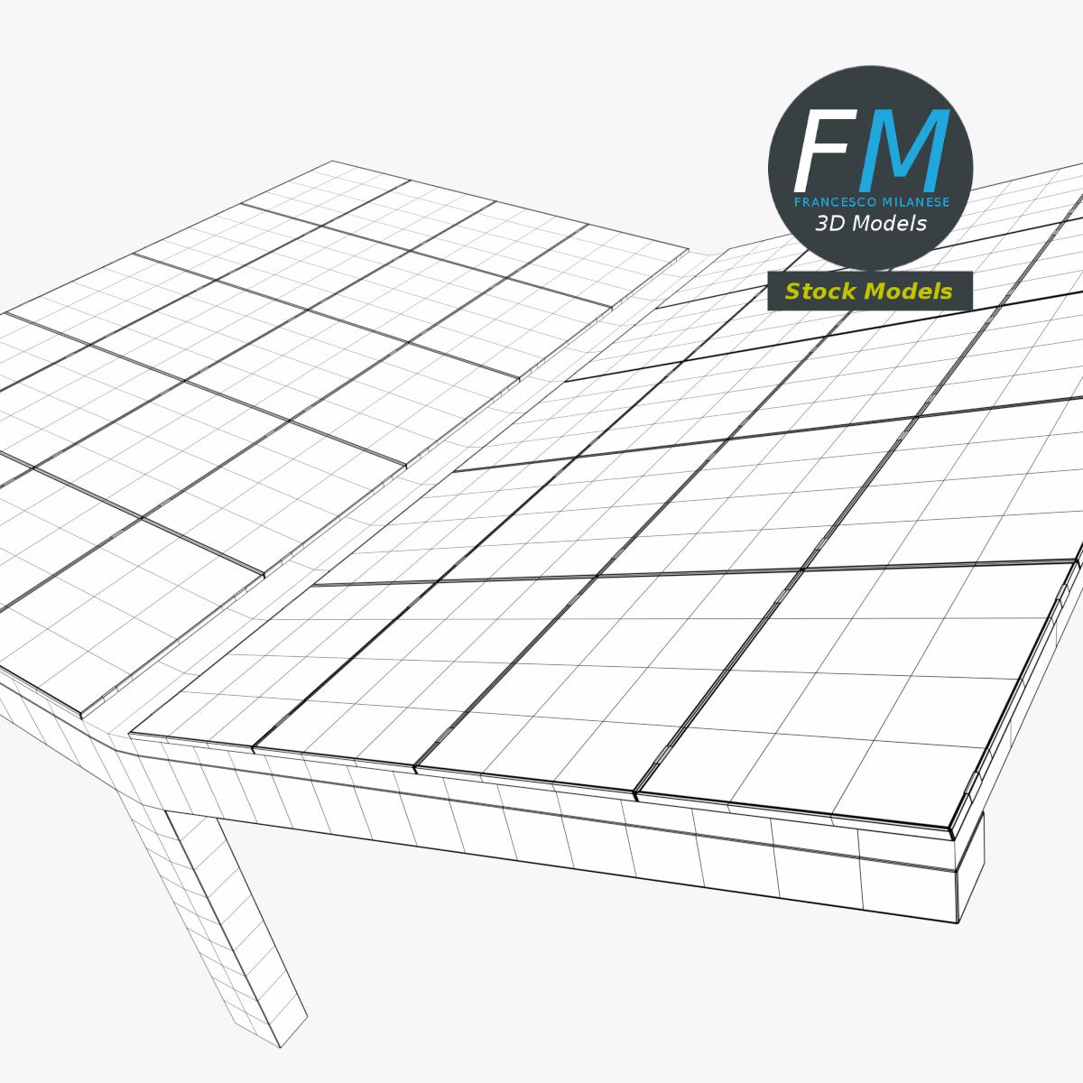 3D-Modell - Doppelcarport mit Solarmodulen - 07