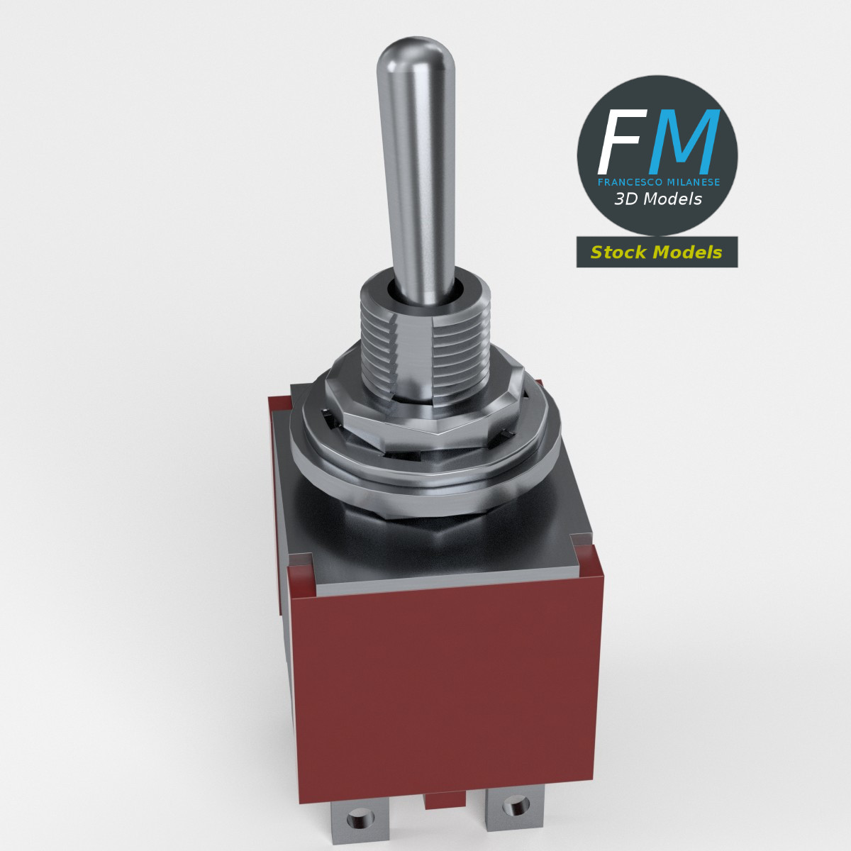 3D-Modell - Zweipoliger Umschalter mit Doppelwurf - 02