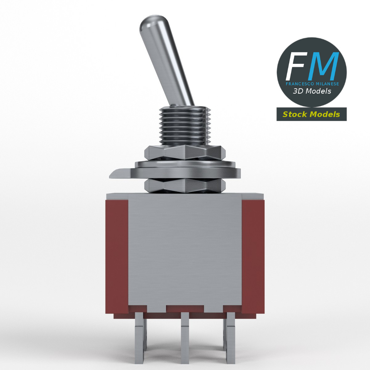 3D-Modell - Zweipoliger Umschalter mit Doppelwurf - 03