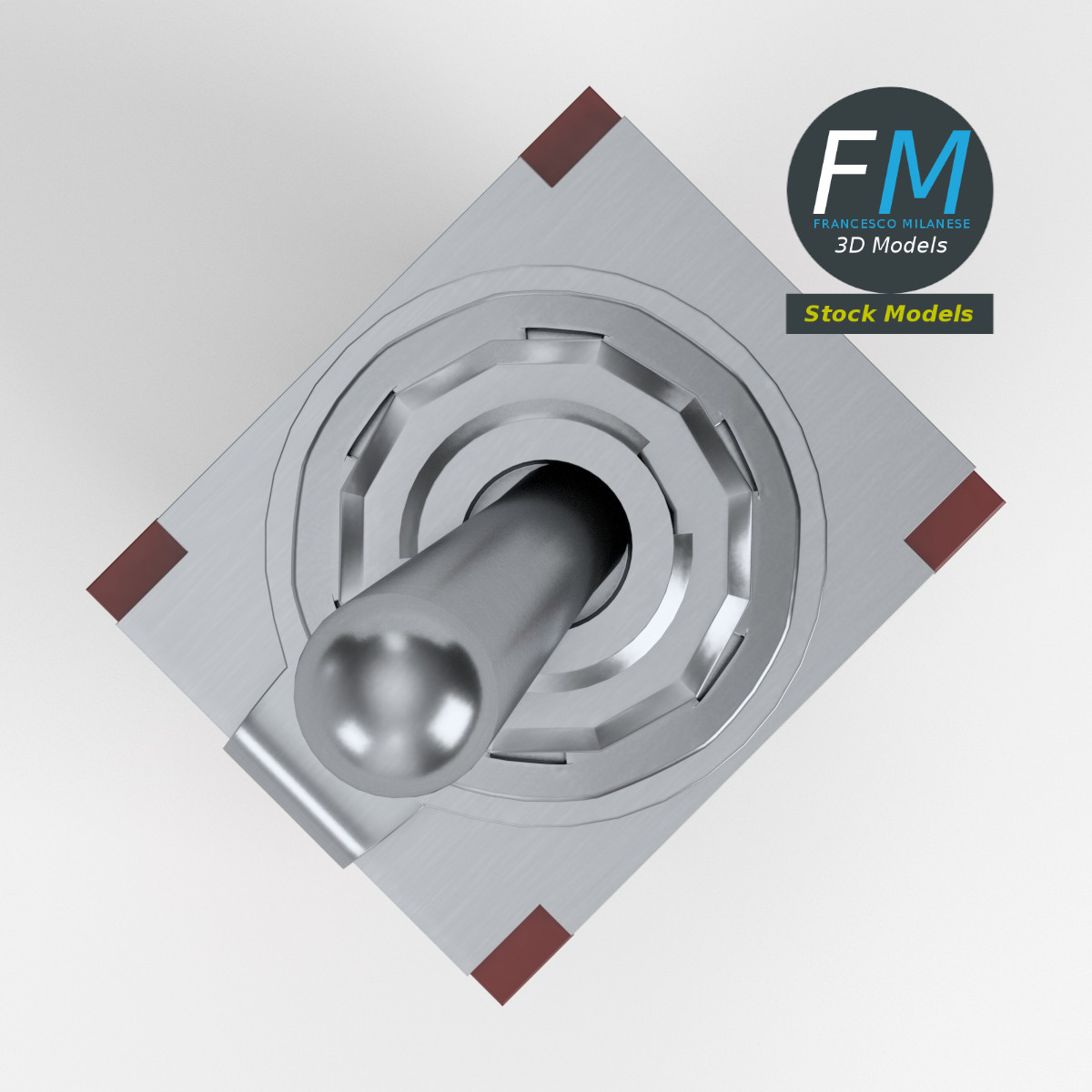 3D-Modell - Zweipoliger Umschalter mit Doppelwurf - 06