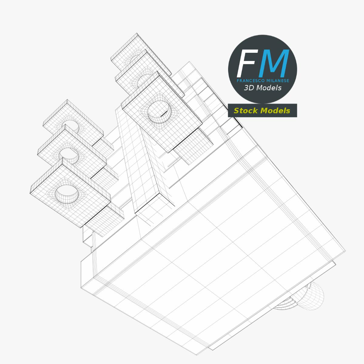 3D-Modell - Zweipoliger Umschalter mit Doppelwurf - 08