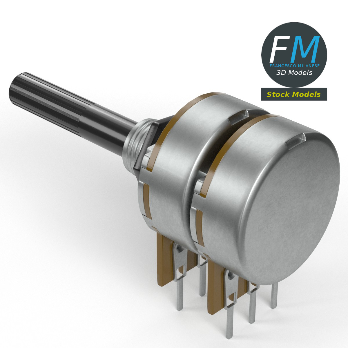 3D-Modell - Doppelpotentiometer - 02