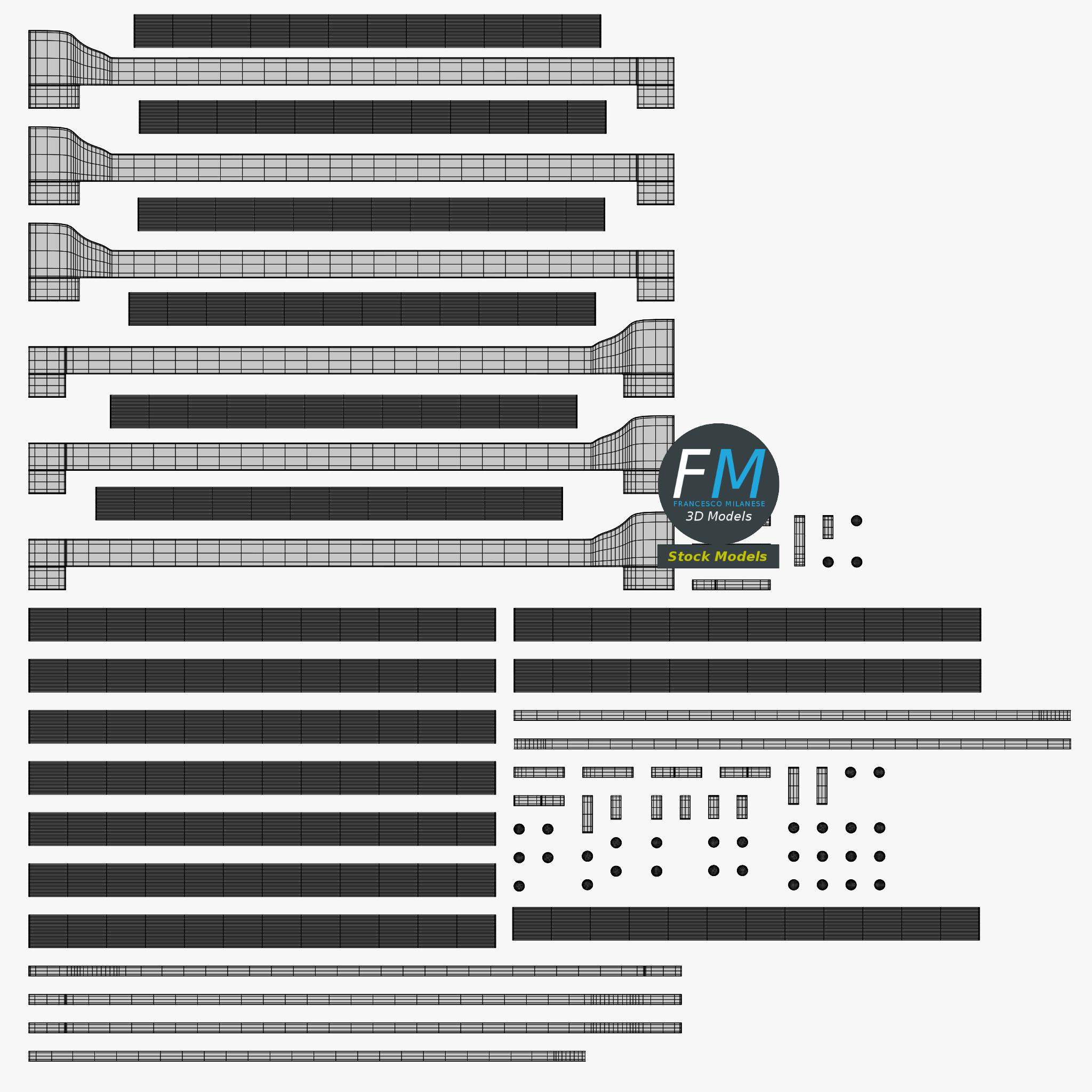 3D-Modell - Doppelte Sprossenwand - 11 3D-Modell - Doppelte Sprossenwand - 11