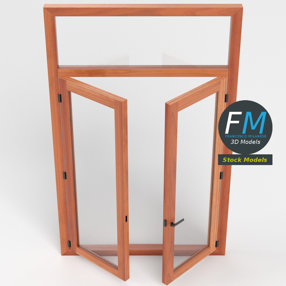 3D-Modell - Doppelfenster mit Oberlicht - 02