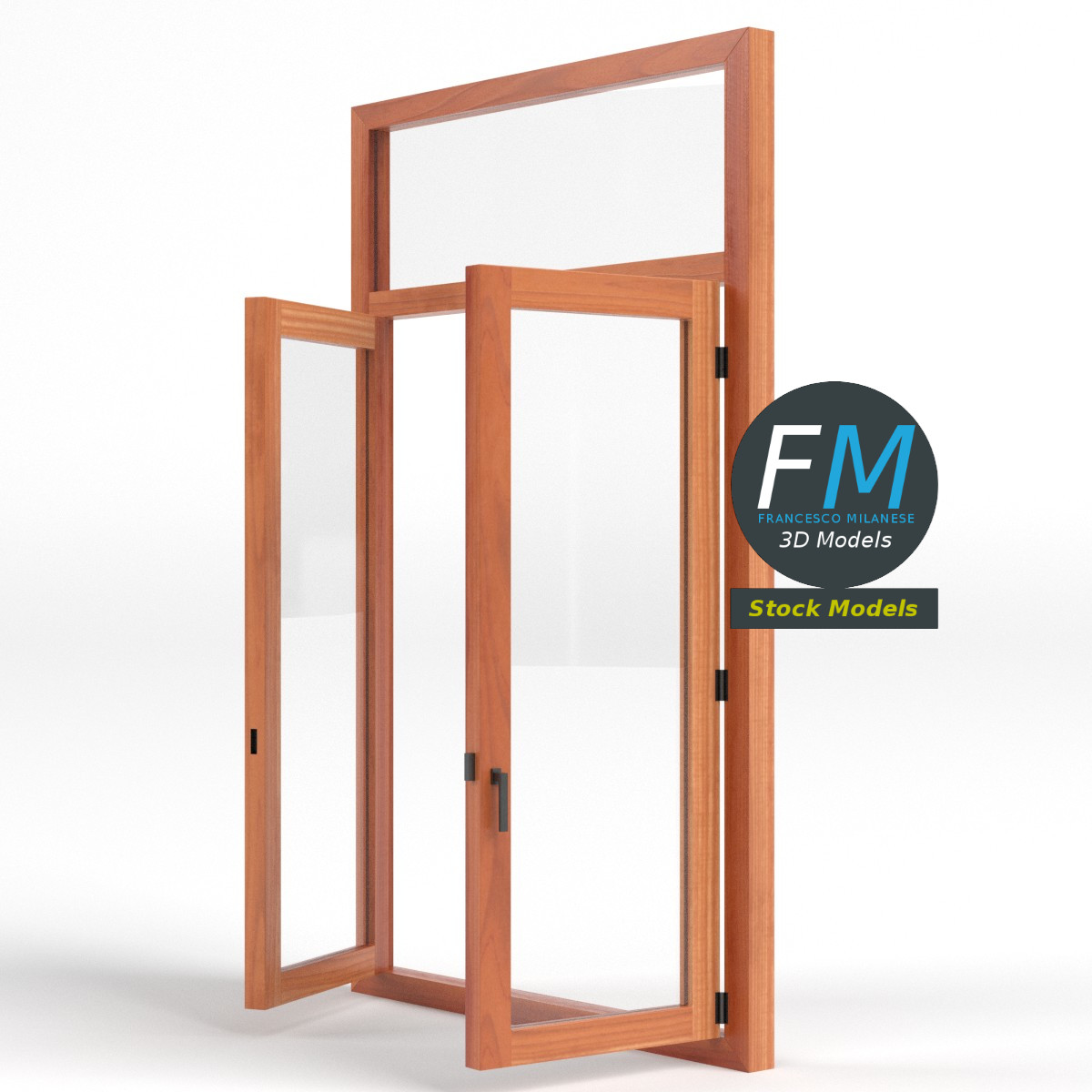 3D-Modell - Doppelfenster mit Oberlicht - 04