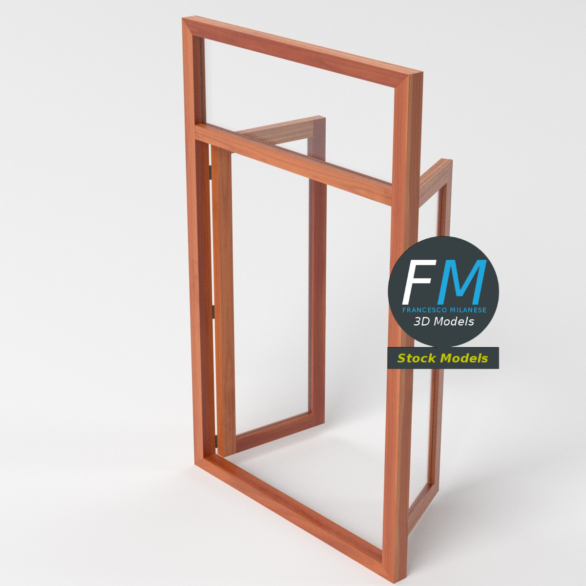 3D-Modell - Doppelfenster mit Oberlicht - 05