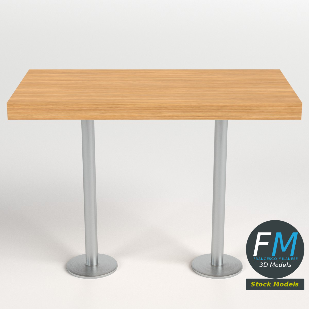3D-Modell - Bartisch mit Doppelgestell - 01