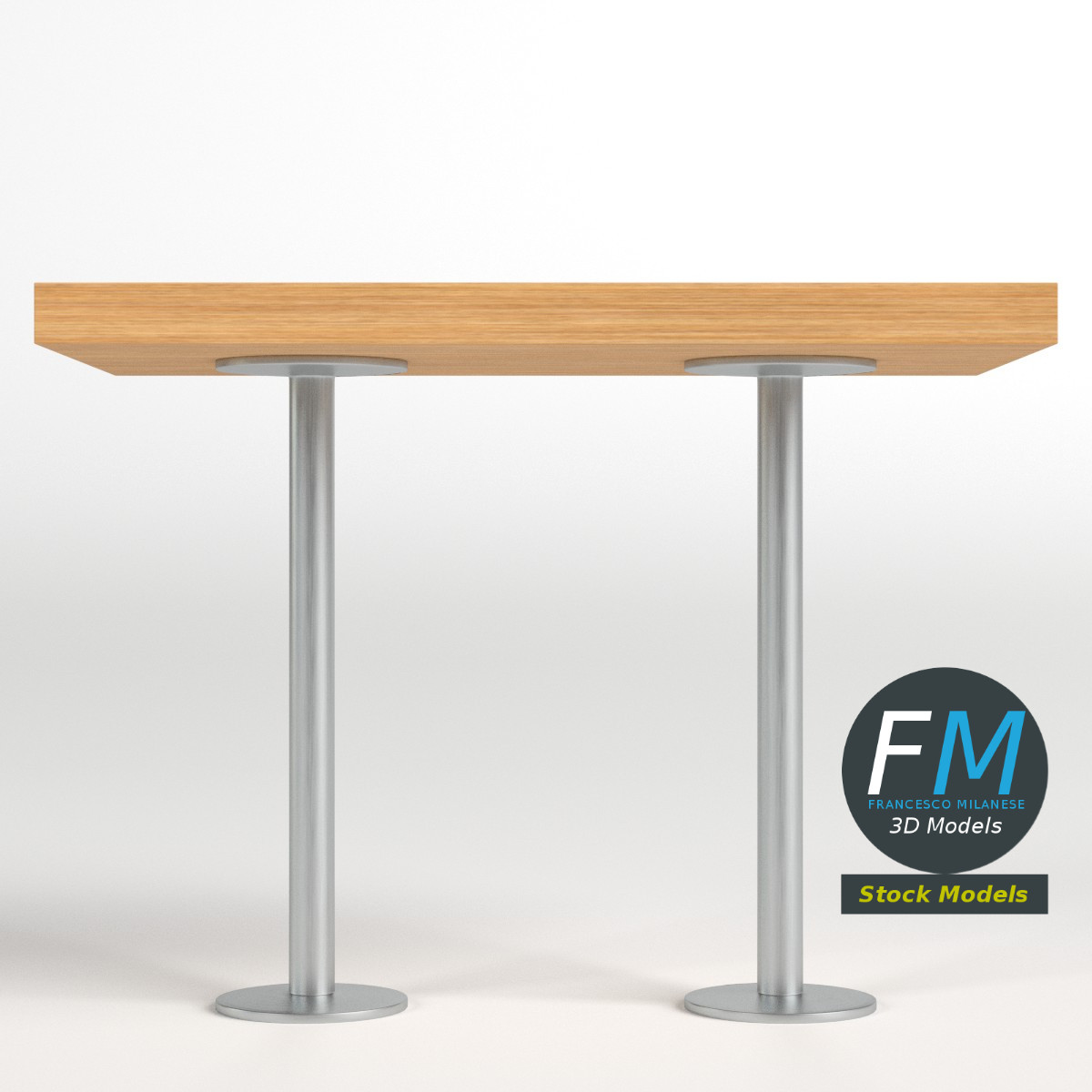 3D-Modell - Bartisch mit Doppelgestell - 03