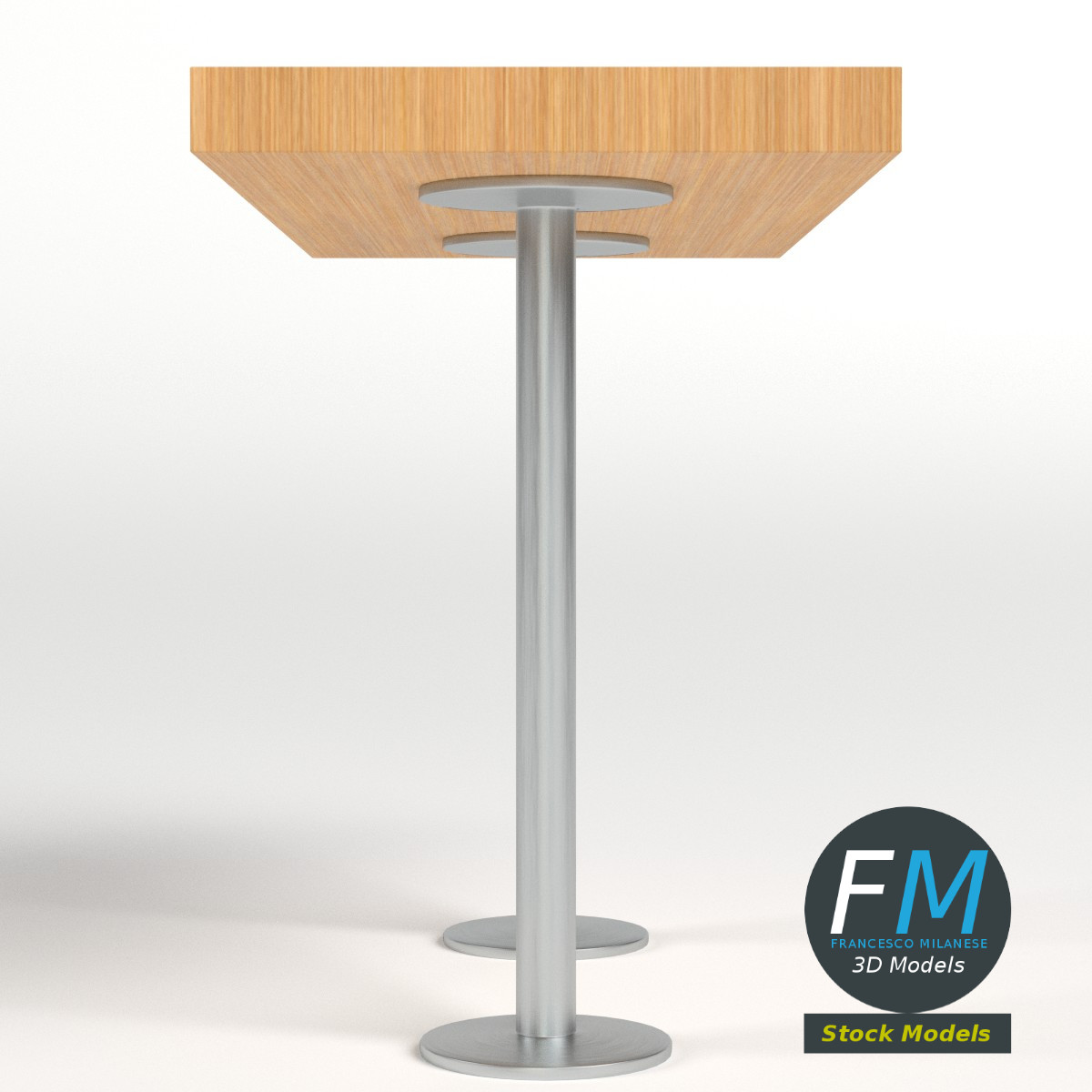 3D-Modell - Bartisch mit Doppelgestell - 04