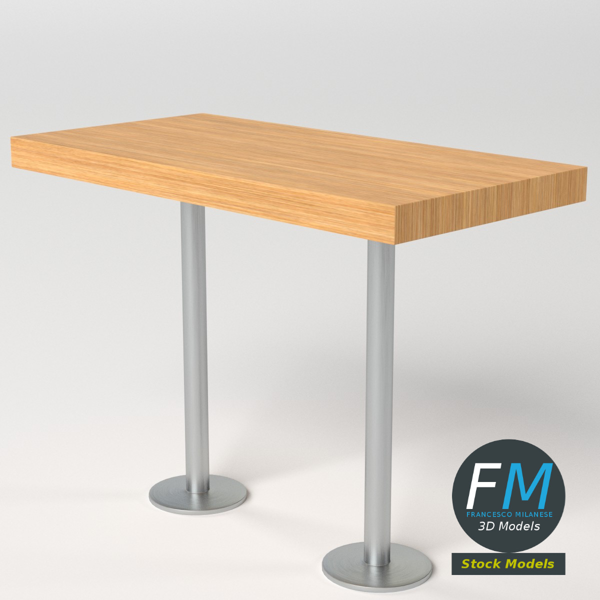 3D-Modell - Bartisch mit Doppelgestell - 05