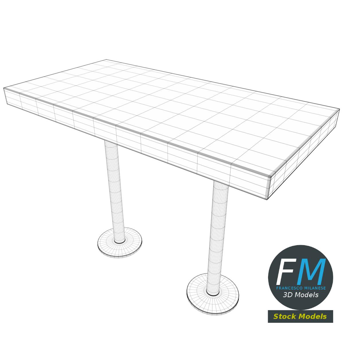 3D-Modell - Bartisch mit Doppelgestell - 07
