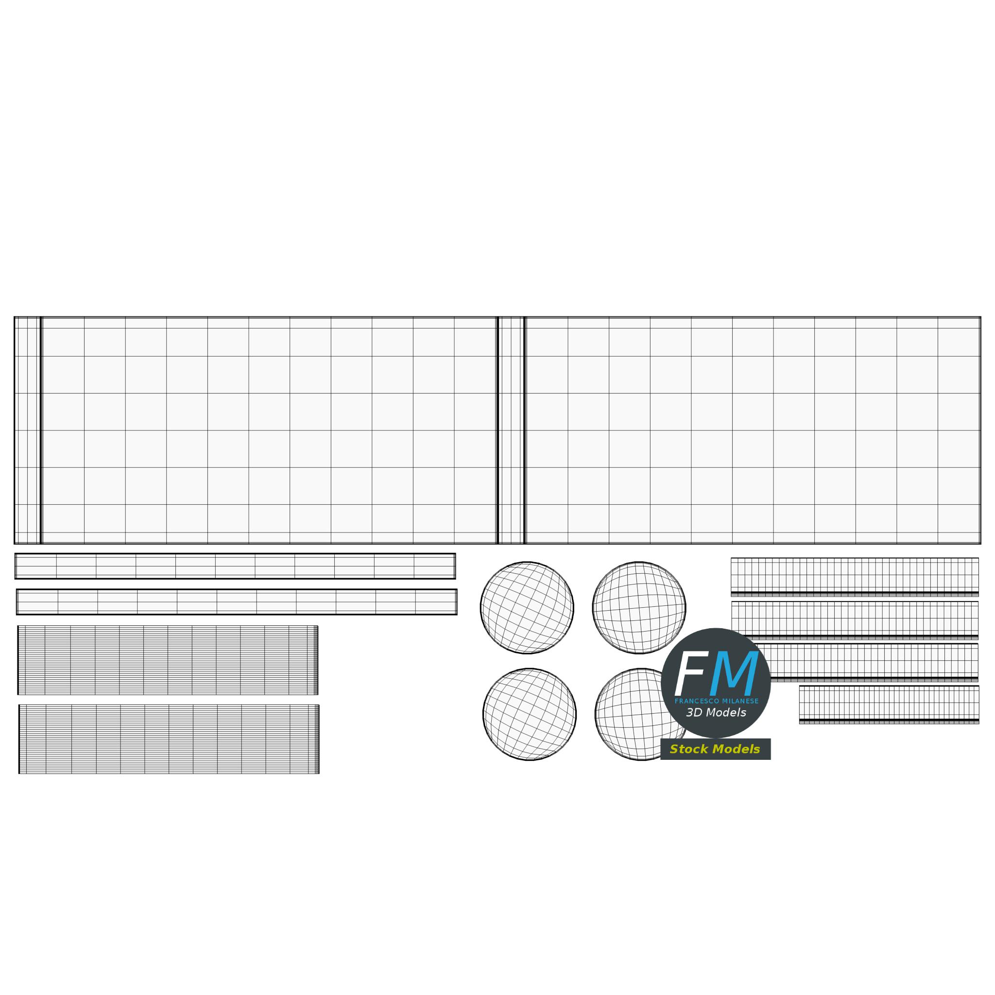 3D-Modell - Bartisch mit Doppelgestell - 11 3D-Modell - Bartisch mit Doppelgestell - 11