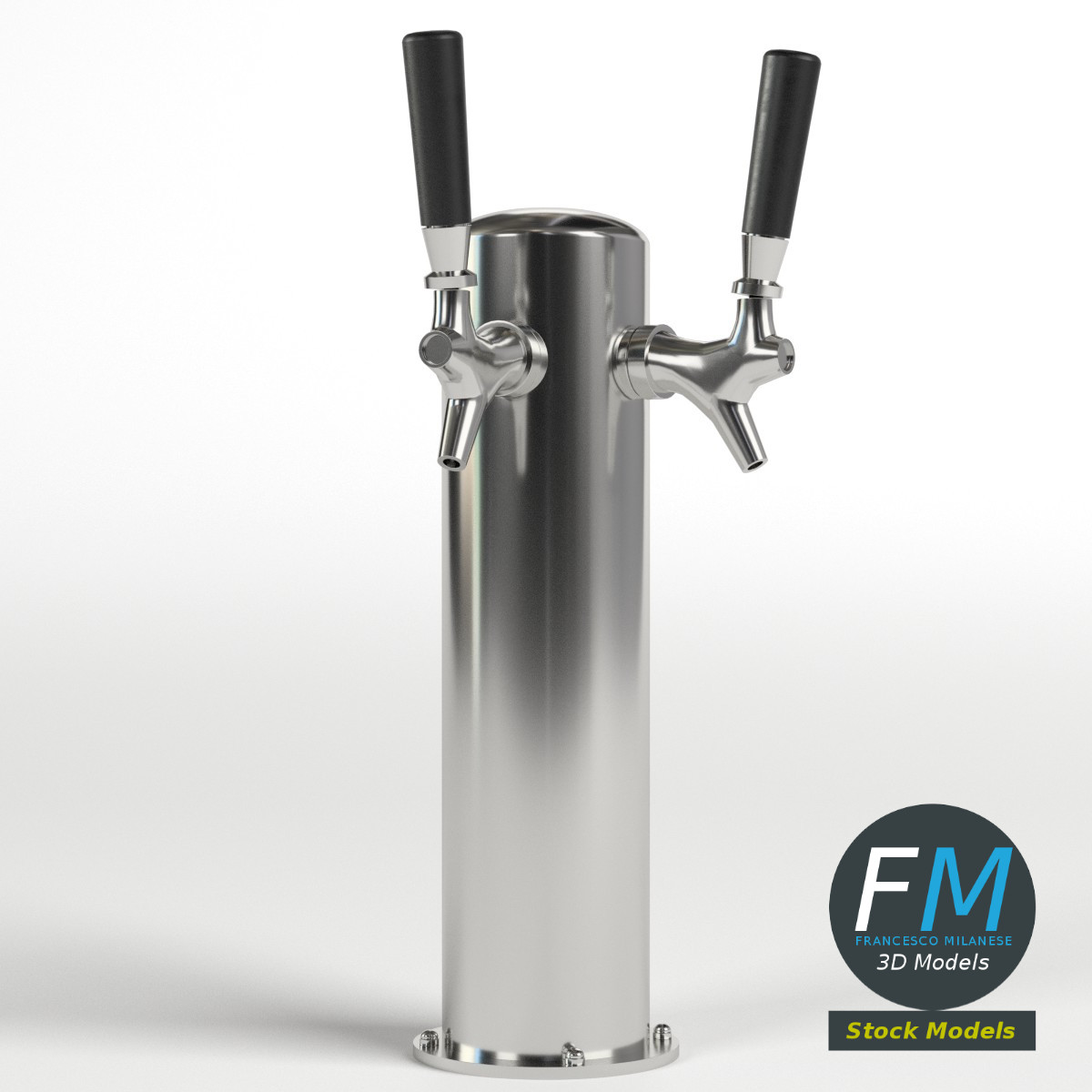 3D-Modell - Doppelte Bierzapfsäule - 01