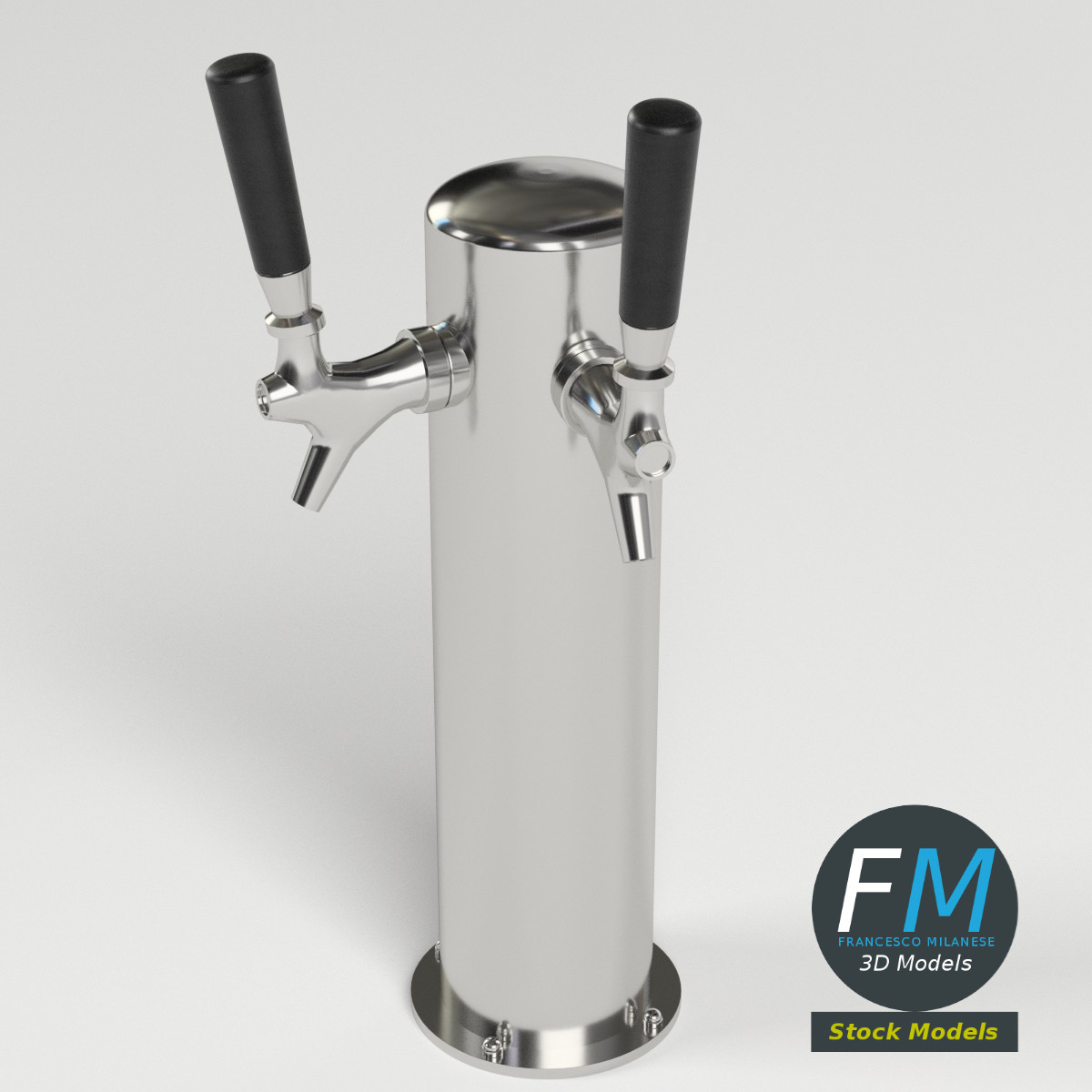 3D-Modell - Doppelte Bierzapfsäule - 02