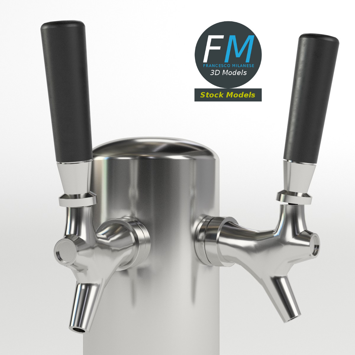 3D-Modell - Doppelte Bierzapfsäule - 03