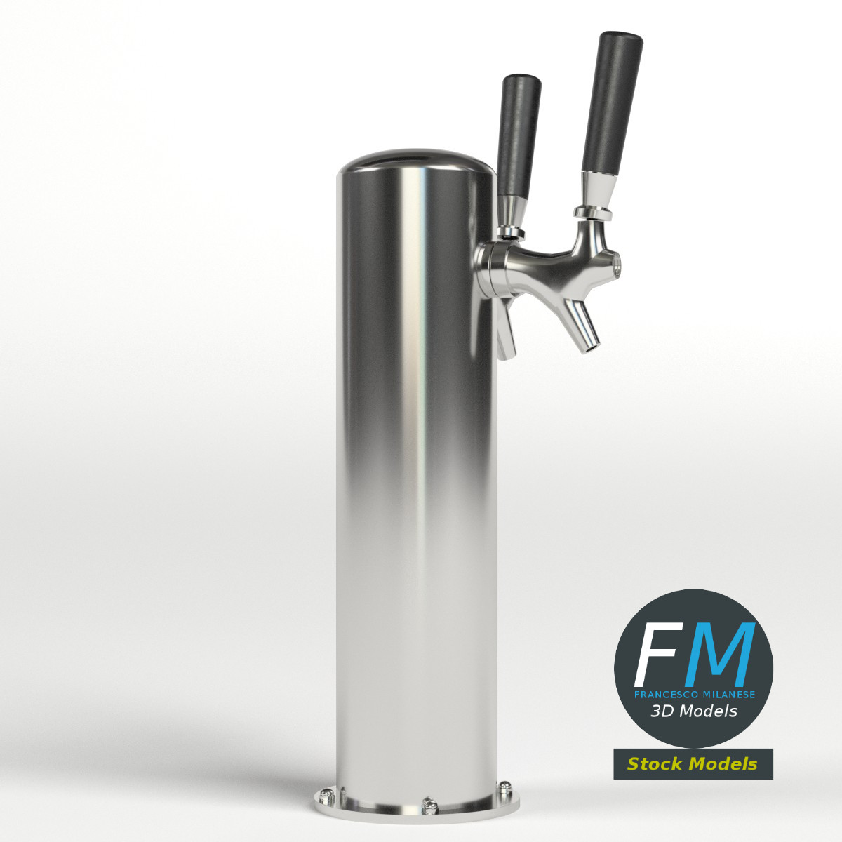 3D-Modell - Doppelte Bierzapfsäule - 04