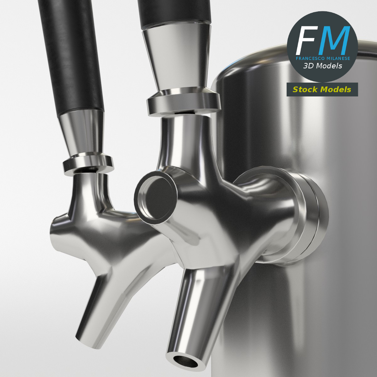 3D-Modell - Doppelte Bierzapfsäule - 05