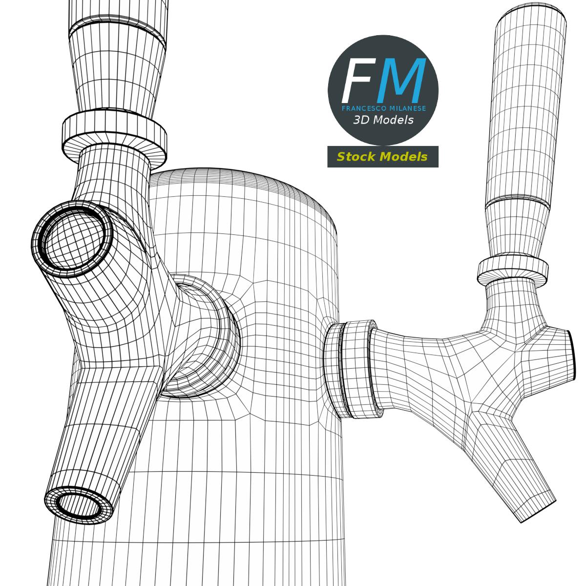3D-Modell - Doppelte Bierzapfsäule - 08