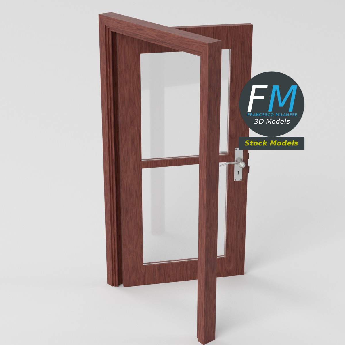 3D-Modell - Doppelte Glastür - 05