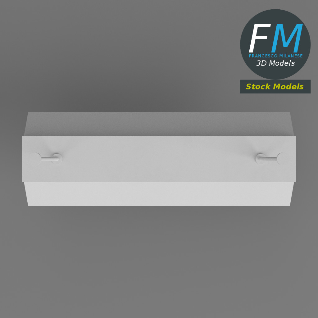 3D-Modell - Deckenleuchte mit Doppelröhre - 06