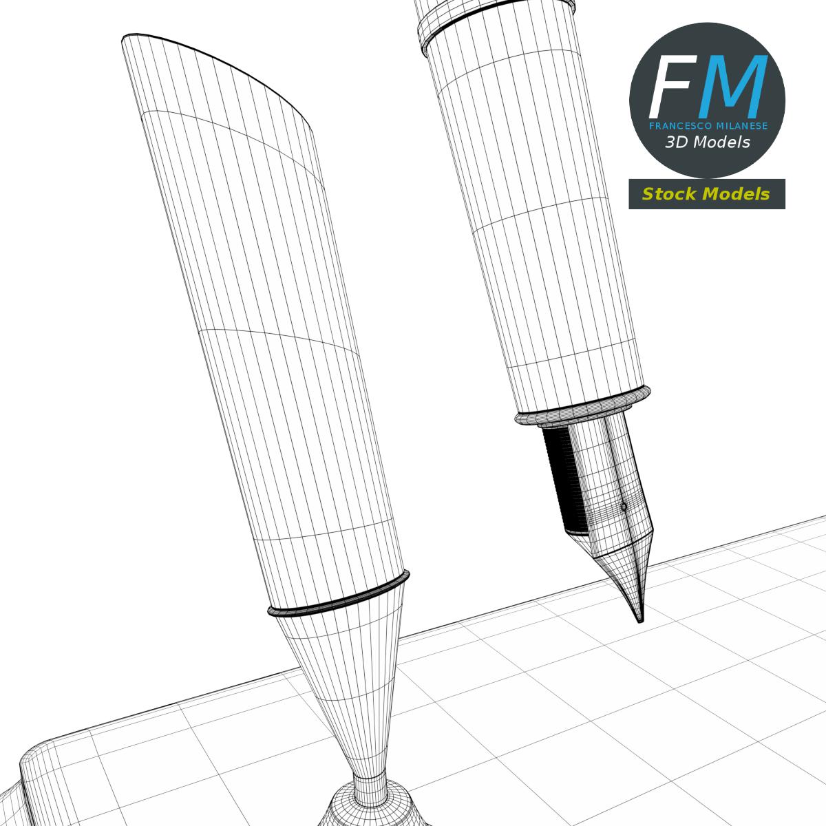 3D-Modell - Doppelter Stifthalter - 08