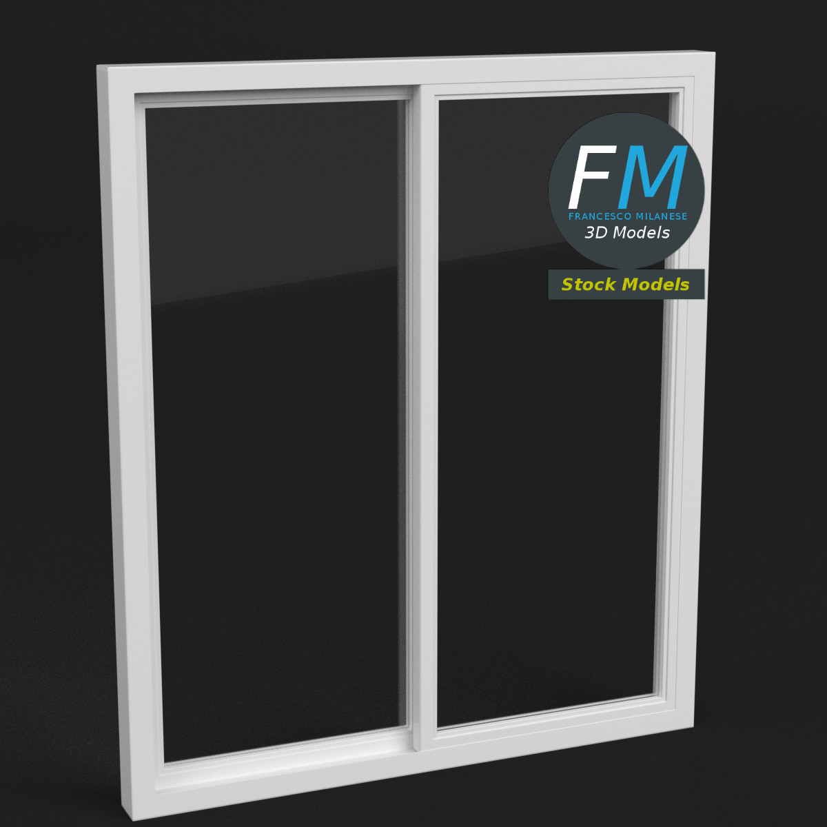 3D-Modell - Schiebefenster mit Doppelschiene - 01