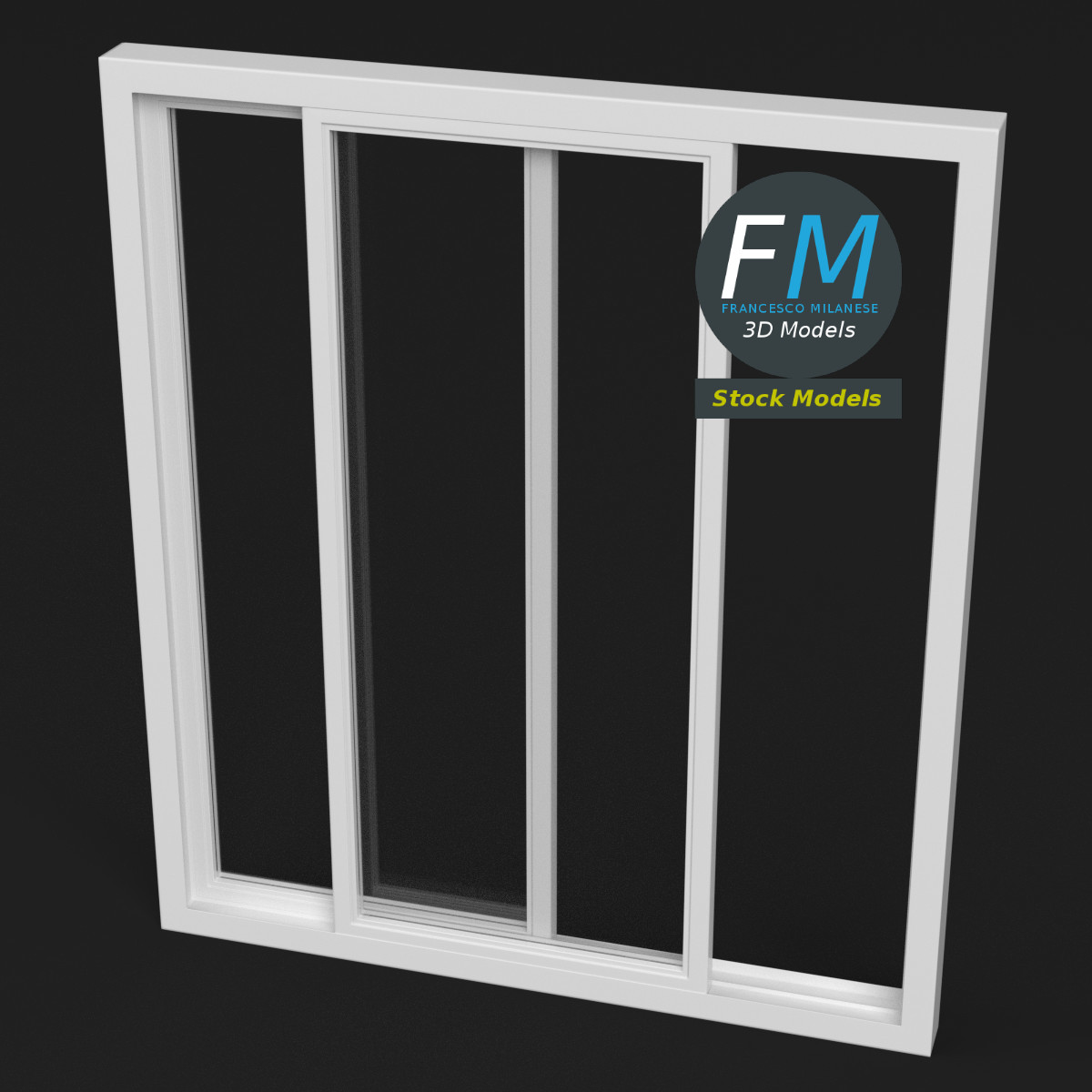 3D-Modell - Schiebefenster mit Doppelschiene - 02