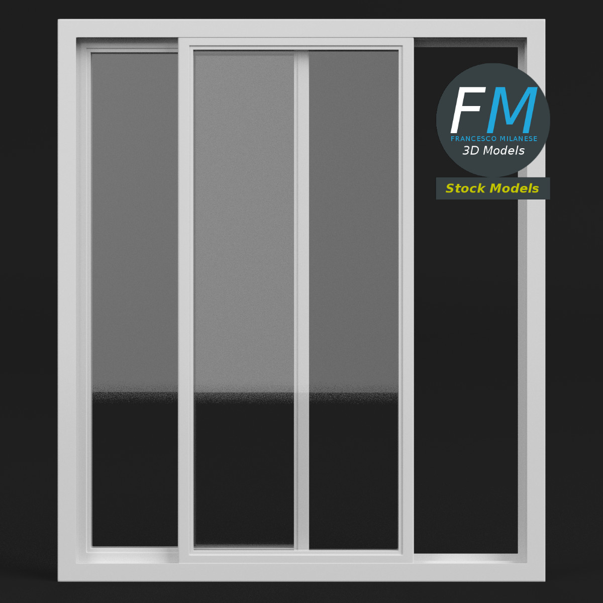 3D-Modell - Schiebefenster mit Doppelschiene - 03
