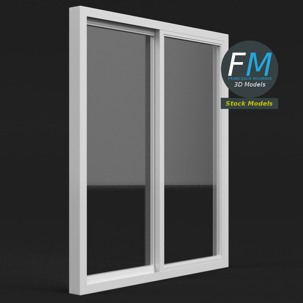 3D-Modell - Schiebefenster mit Doppelschiene - 04