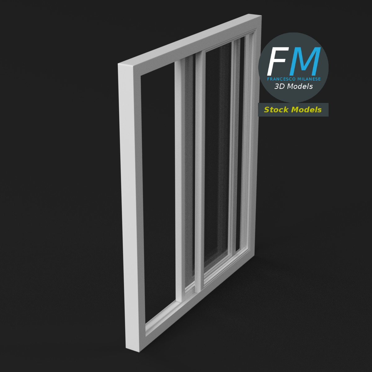3D-Modell - Schiebefenster mit Doppelschiene - 05