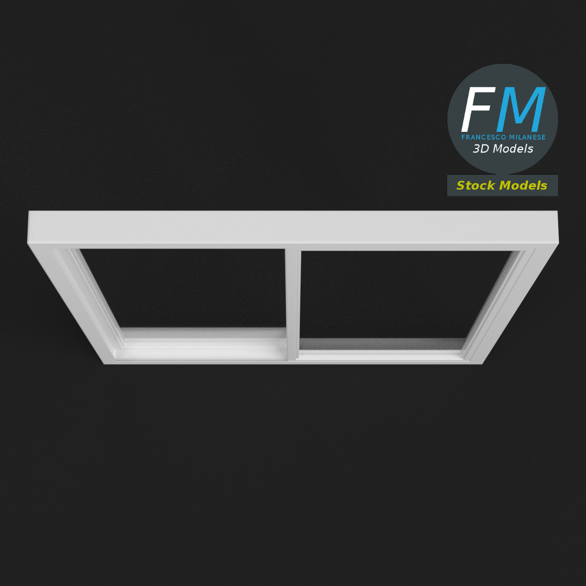 3D-Modell - Schiebefenster mit Doppelschiene - 06