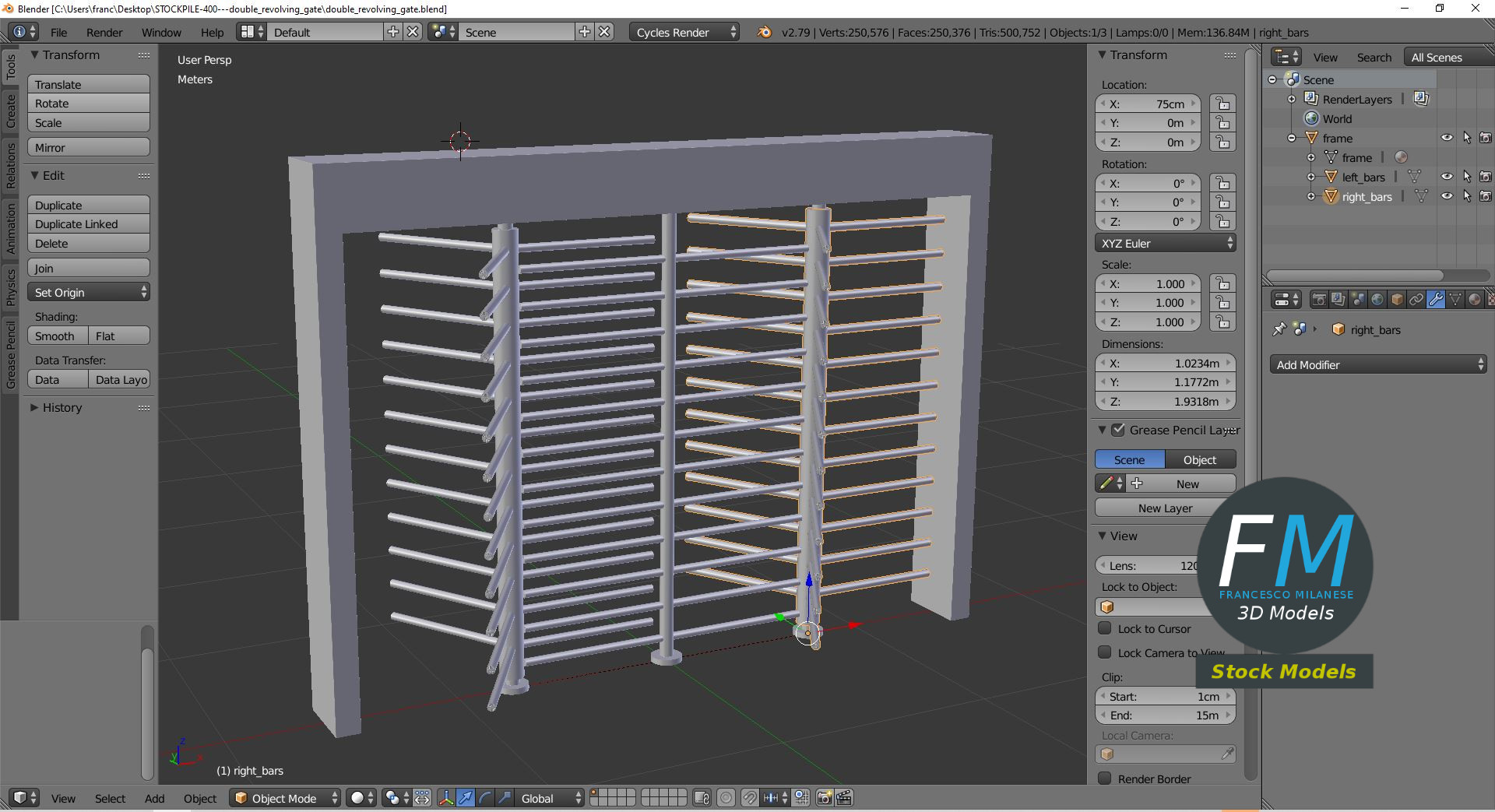 3D-Modell - Doppeltes Drehkreuz - 09