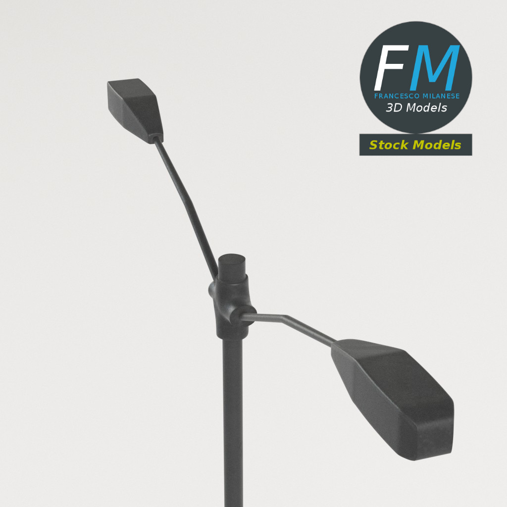 3D-Modell - Doppelarmige Straßenleuchte - 02