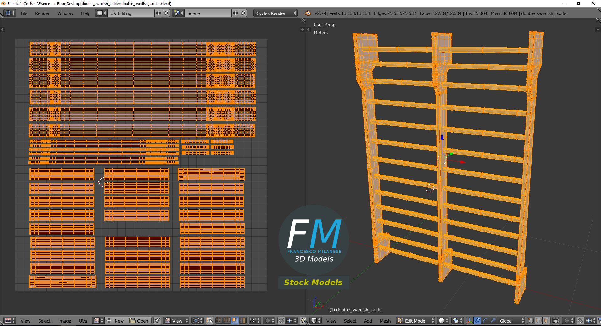 3D-Modell - Doppelte Sprossenwand - 10