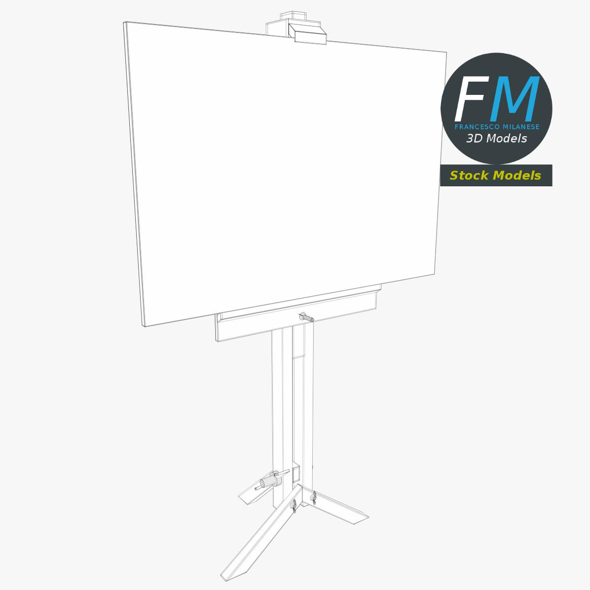 3D-Modell - Zeichenleinwand auf Dreibeinstaffelei - 07
