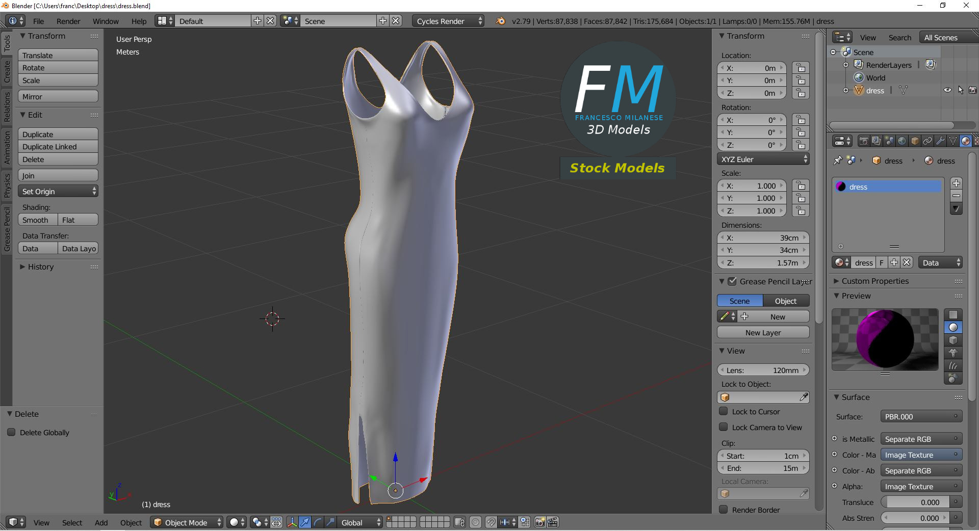 3D-Modell - Rotes Ärmelloses Maxikleid - 09