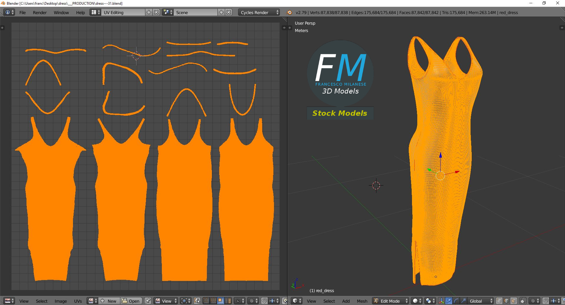 3D-Modell - Rotes Ärmelloses Maxikleid - 10
