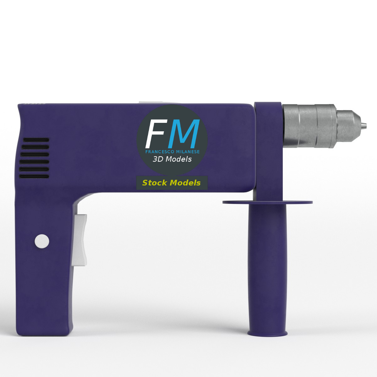 3D-Modell - Basismesh Bohrmaschine mit Pistolengriff - 04