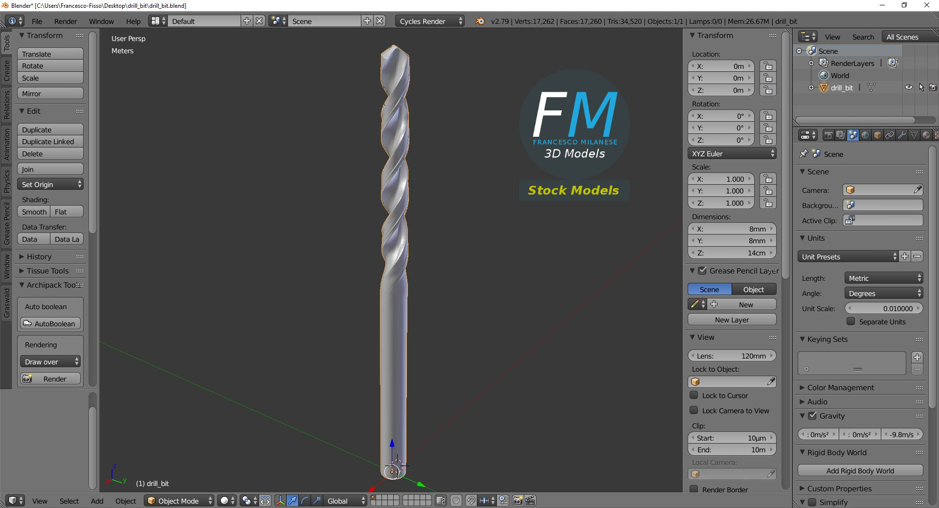 3D-Modell - Spiralbohrer - 09