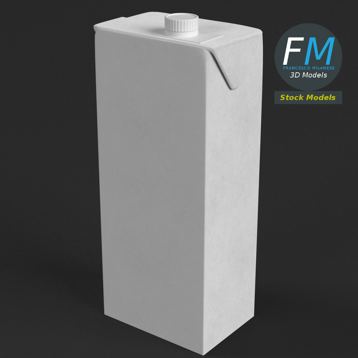 3D-Modell - Getränkekarton mit Schraubverschluss - 01