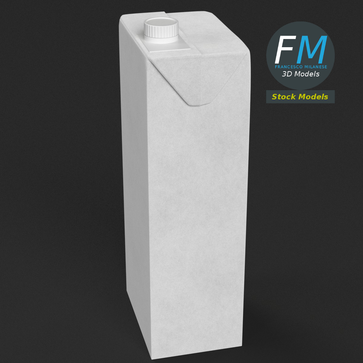 3D-Modell - Getränkekarton mit Schraubverschluss - 02