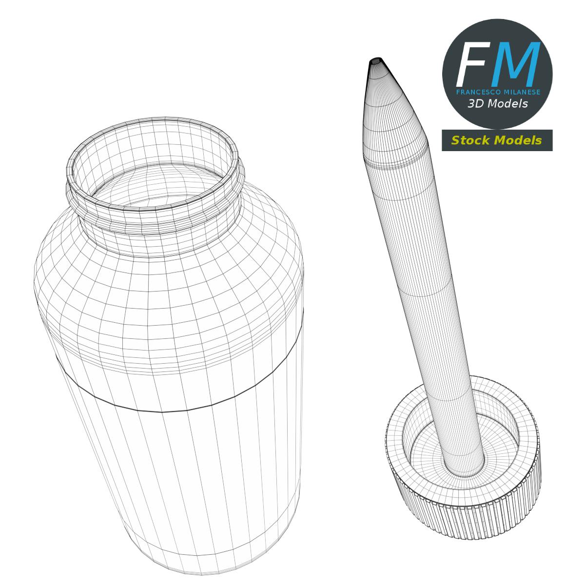 3D-Modell - Tropfflasche mit Flüssigkeit und Etikett - 08