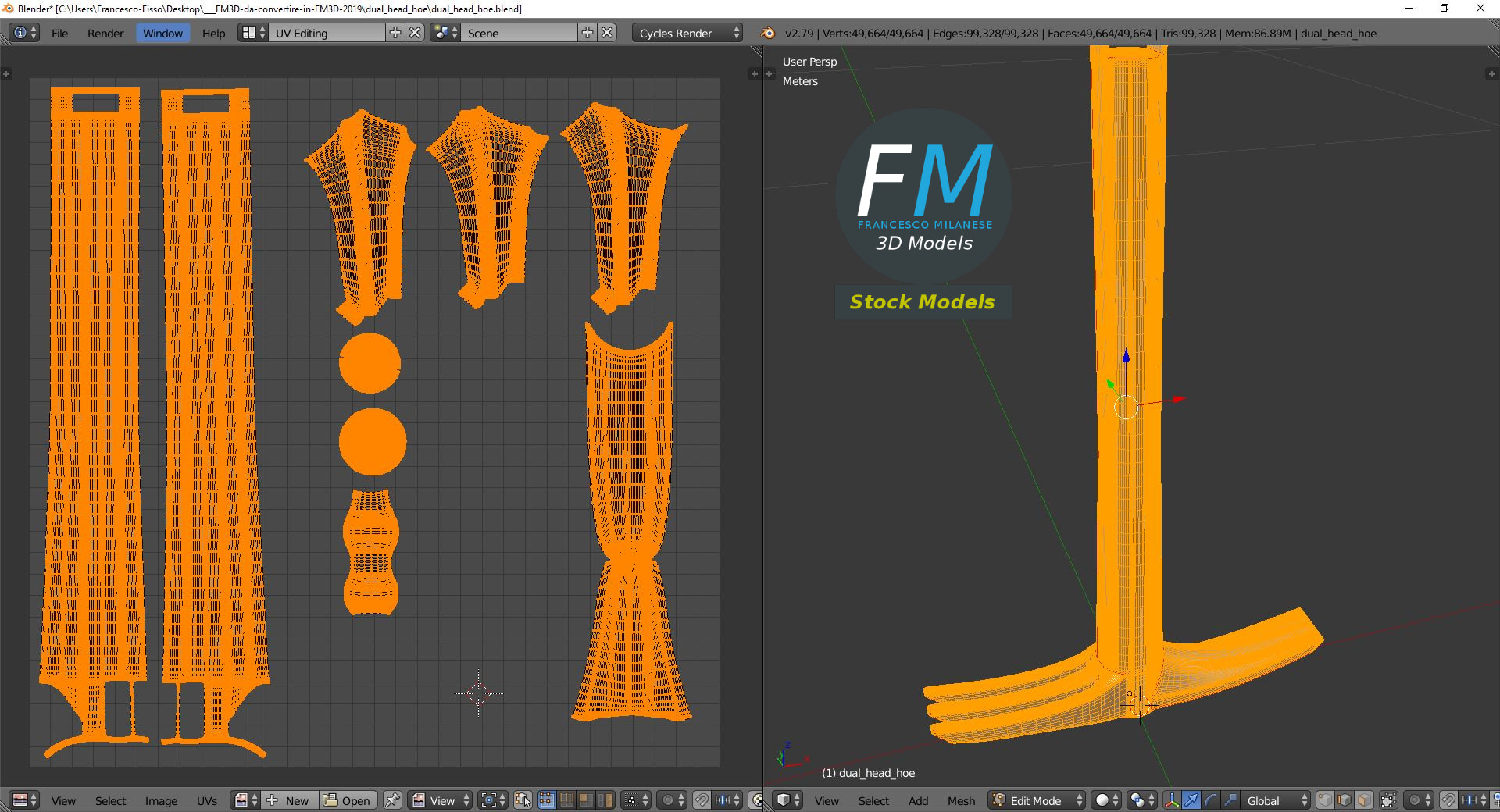 3D-Modell - Doppelhacke - 10