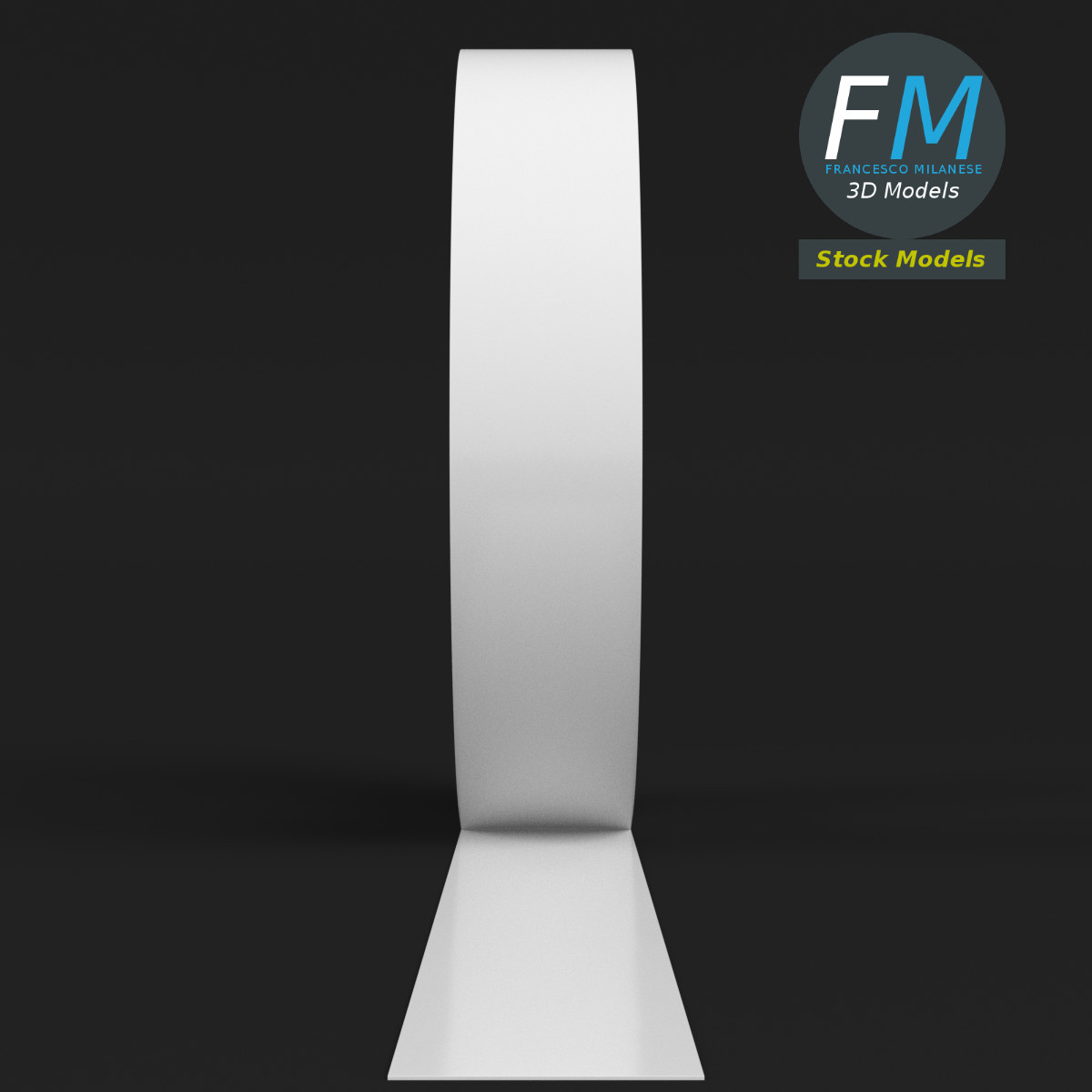 3D-Modell - Mock-up einer weißen Gewebeklebebandrolle - 04