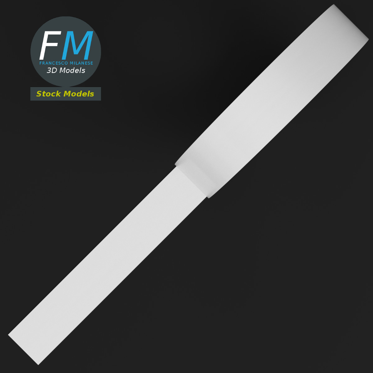 3D-Modell - Mock-up einer weißen Gewebeklebebandrolle - 06