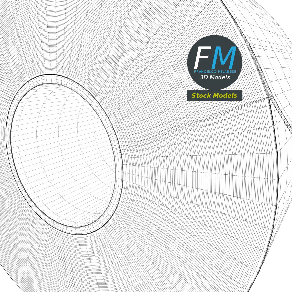 3D-Modell - Mock-up einer schwarzen Gewebeklebebandrolle - 08